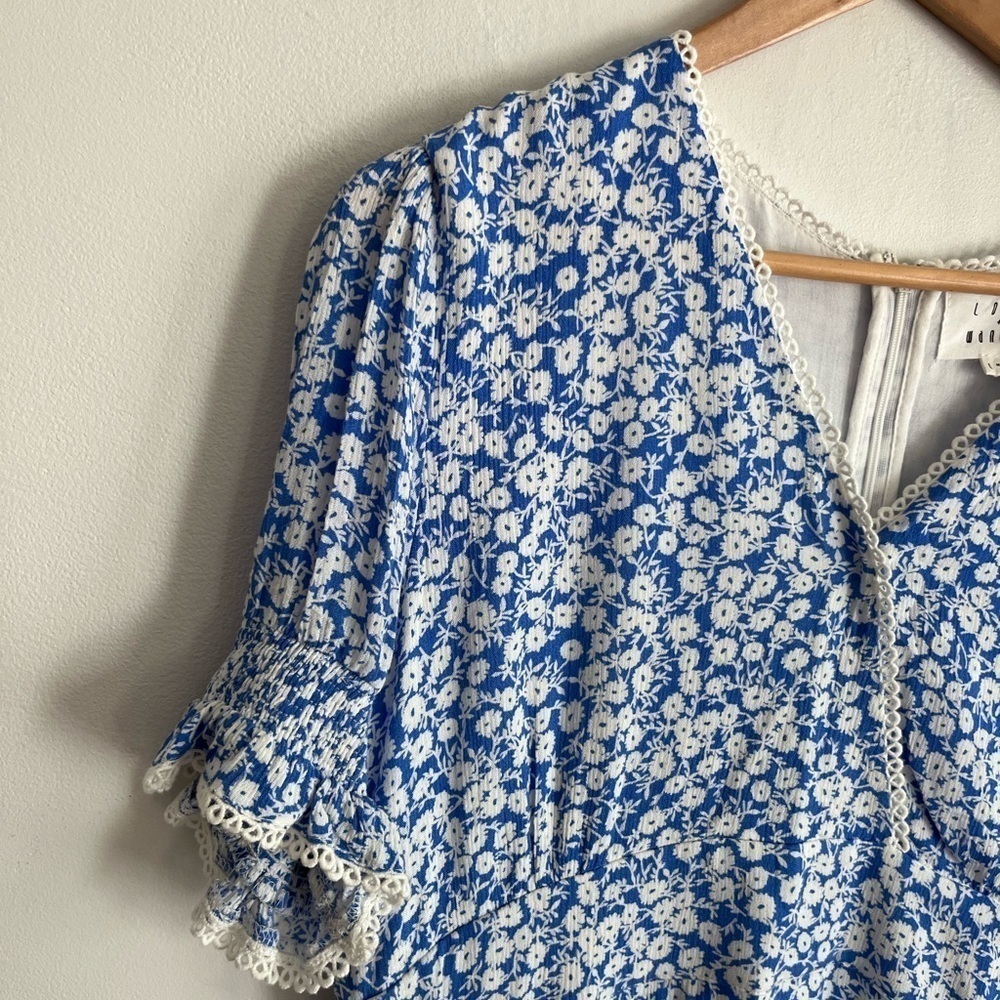 Lost + Wander Villa by the Sea Floral Picot Trim Peasant Minidress - Picture 5 of 9